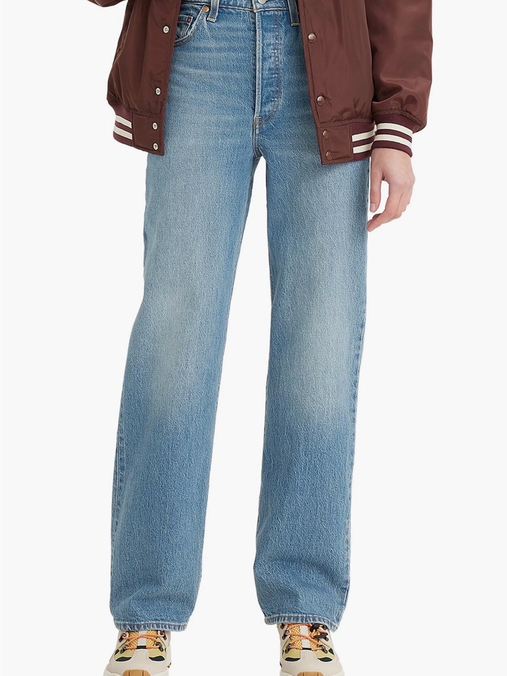 Levi's Light Blue Ribcage Straight-Leg Full Length Women's Jeans
